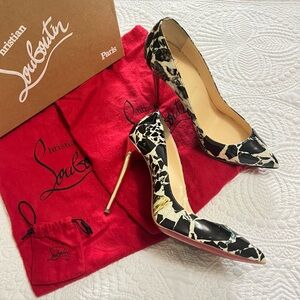 CHRISTIAN LOUBOUTIN Pigalle Follies 100 Pointy Toe Pump Heel Patent Leather 40